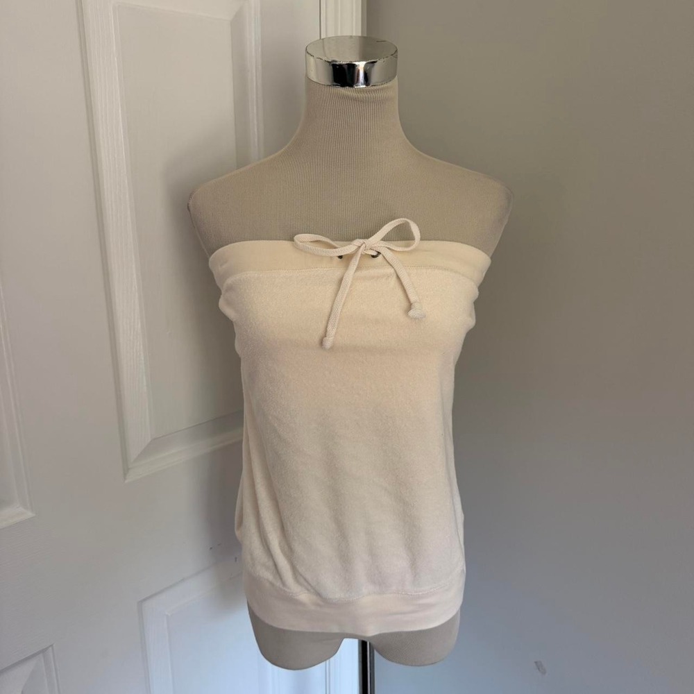 Y2K CREAM MOSSIMO TERRY CLOTH TUBE TOP